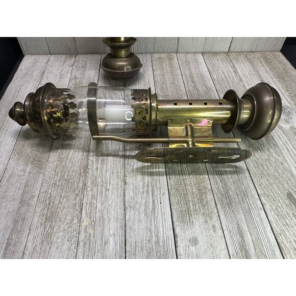 Vtg Interpur GWR Great Western Railway Brass Carriage Candle Lamps 13" Set of 2 - Picture 5 of 10